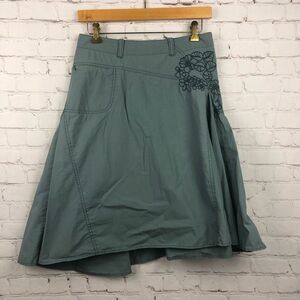 Athleta Green Floral Asymmetric Skirt Women's Sz 2